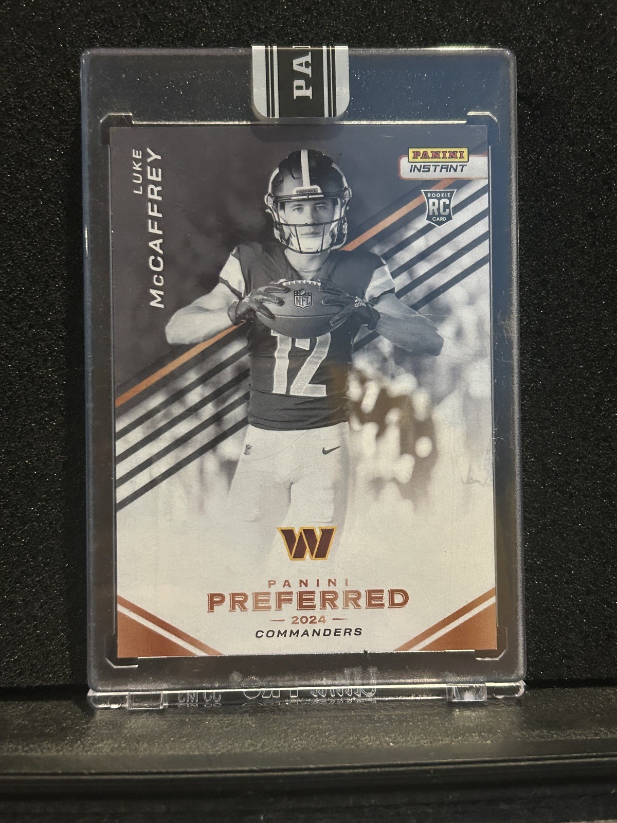 Luke McCaffrey Panini Instant NFL the Preferred #TP19 Black & White 1/1