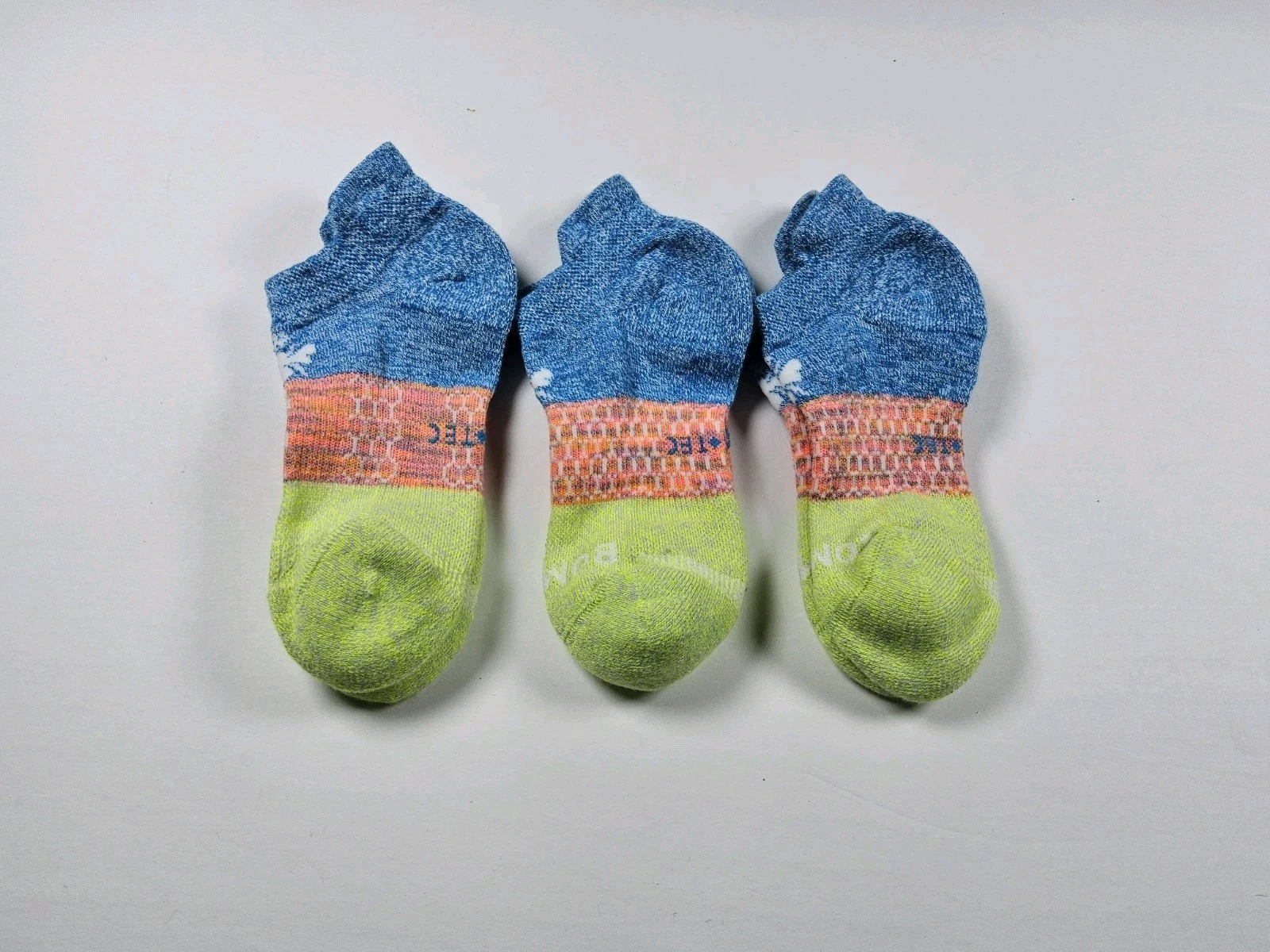 Bombas Hex-Tec Athletic Ankle Socks Lot Of 3 Pairs Size S