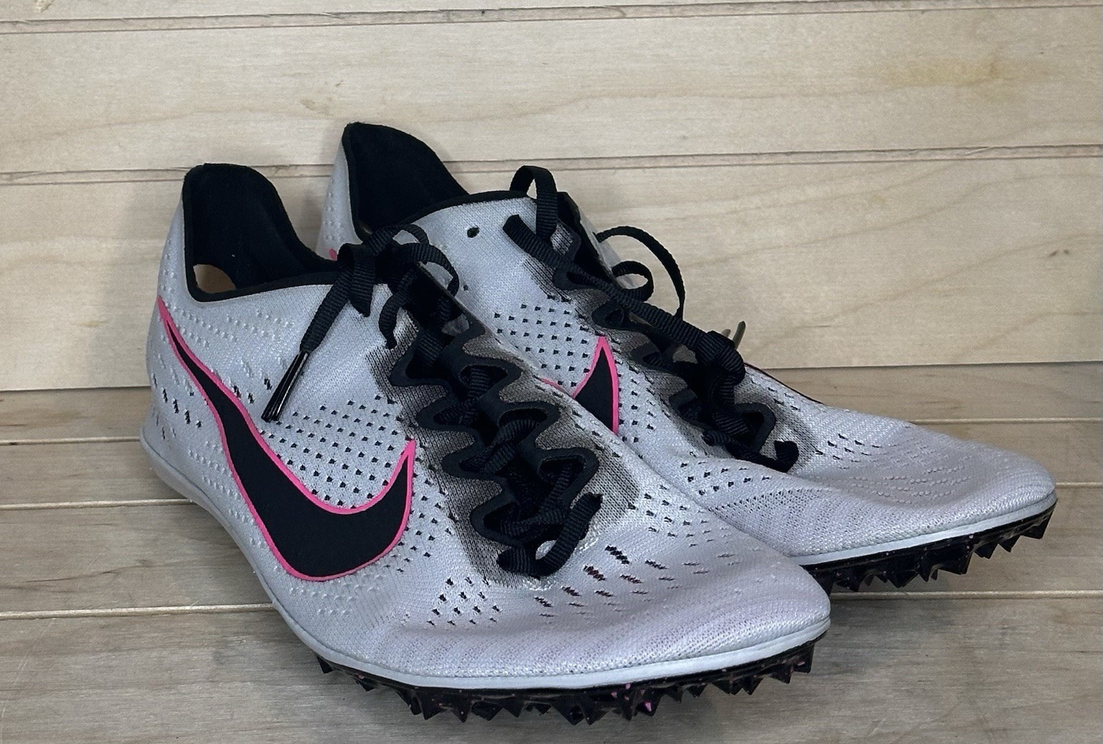 Nike Zoom Victory 3 Sz 12 Pure Platinum Pink Blast Running Spike Shoe 835997-002 thumbnail 7