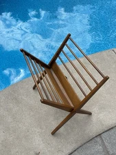 Vintage 1950's Mid Century Danish Modern Walnut Magazine, Record, Newspaper Rack