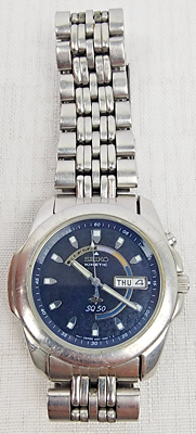 Seiko Kinetic SQ 50 Watch 5M43-0A20 Cobalt Blue Dial Vintage | eBay