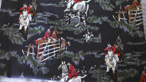 Vintage Alexander Henry cotton Hunt Print Fabric 55" x 42"