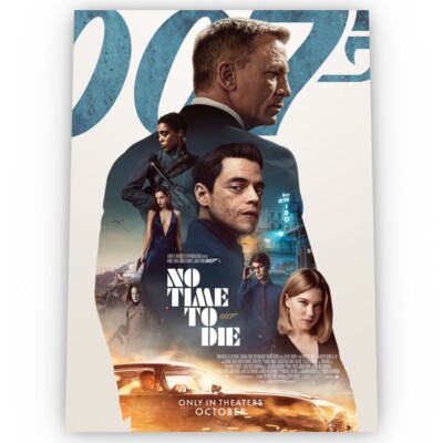 No Time to Die James Bond 007 Filmposter Satin Archiv Atemberaubend A1 A2 A3