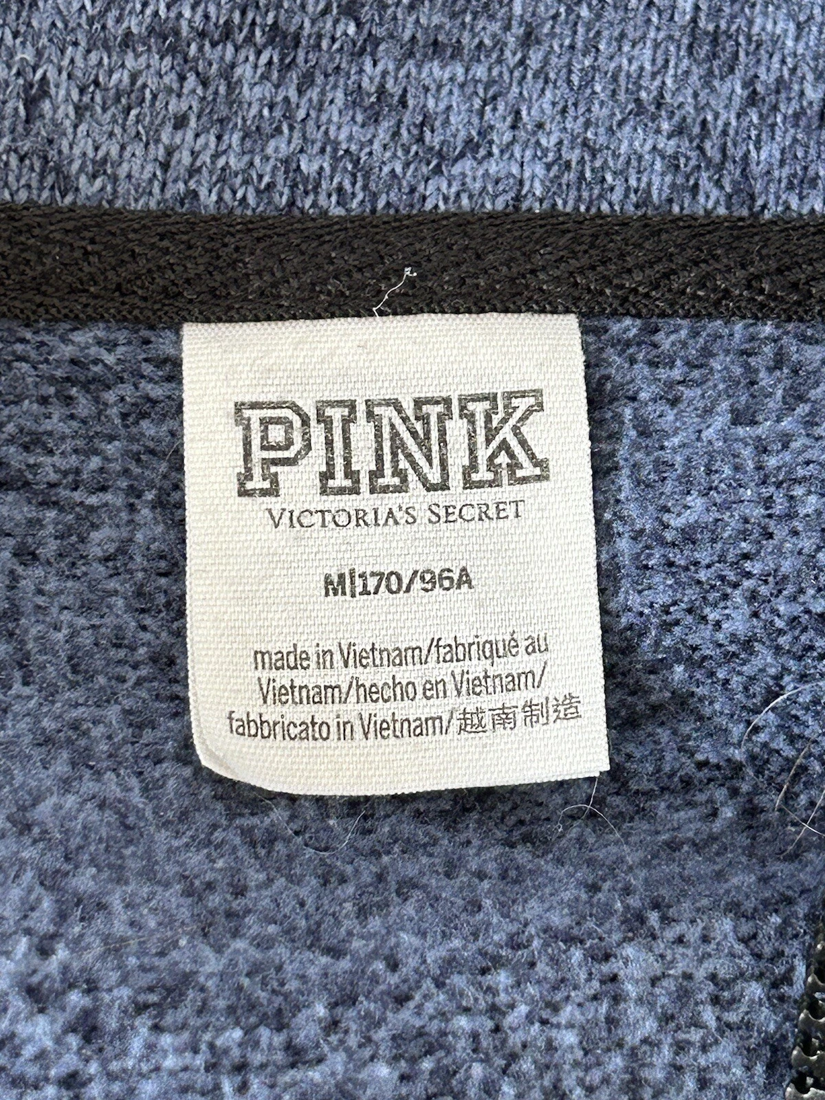 victoria-secret-vs 1/4 zip pullover fleece knit heathehr hoodie