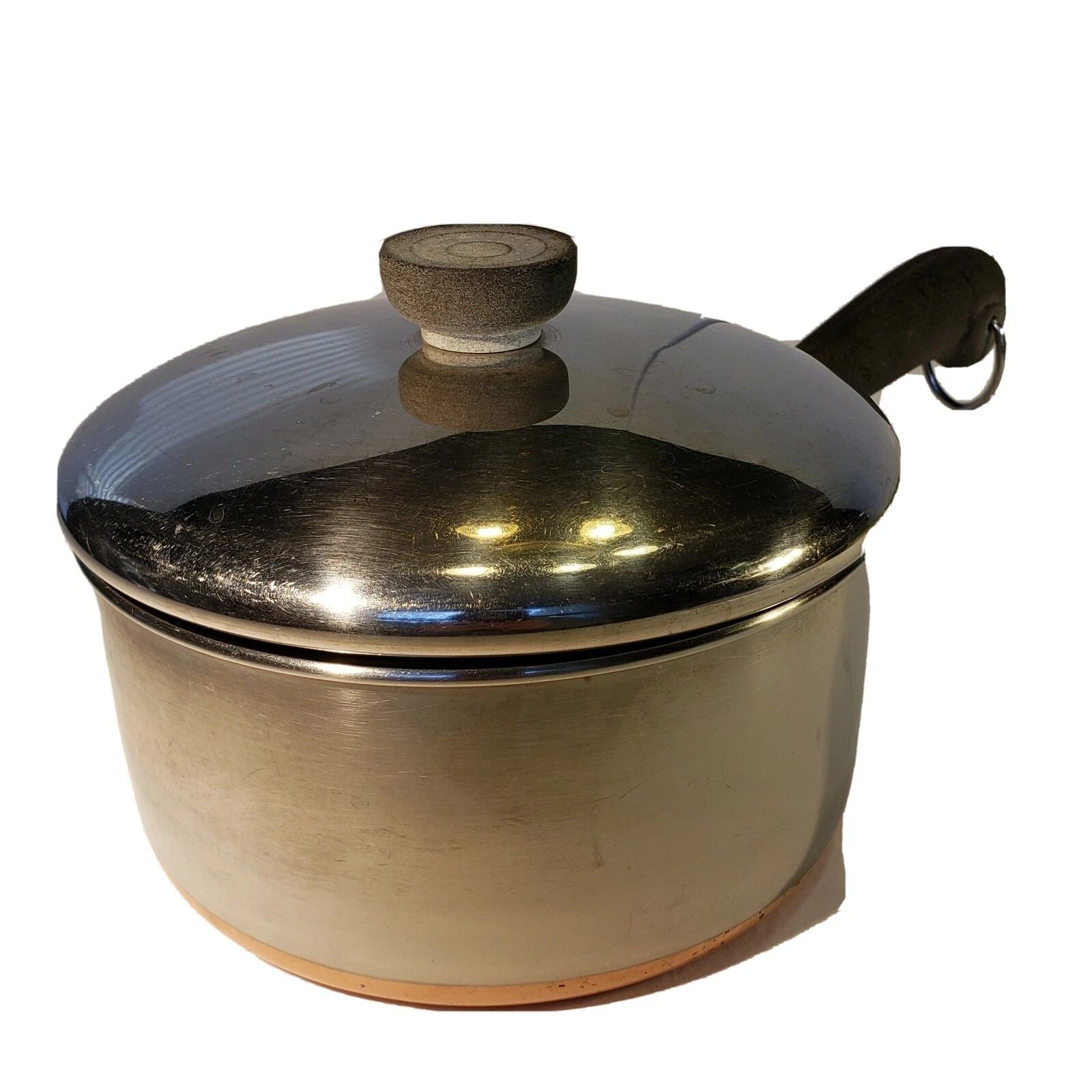Vintage Revere Ware Copper Clad Stainless Steel 1 1/2 Quart Sauce Pan With Lid