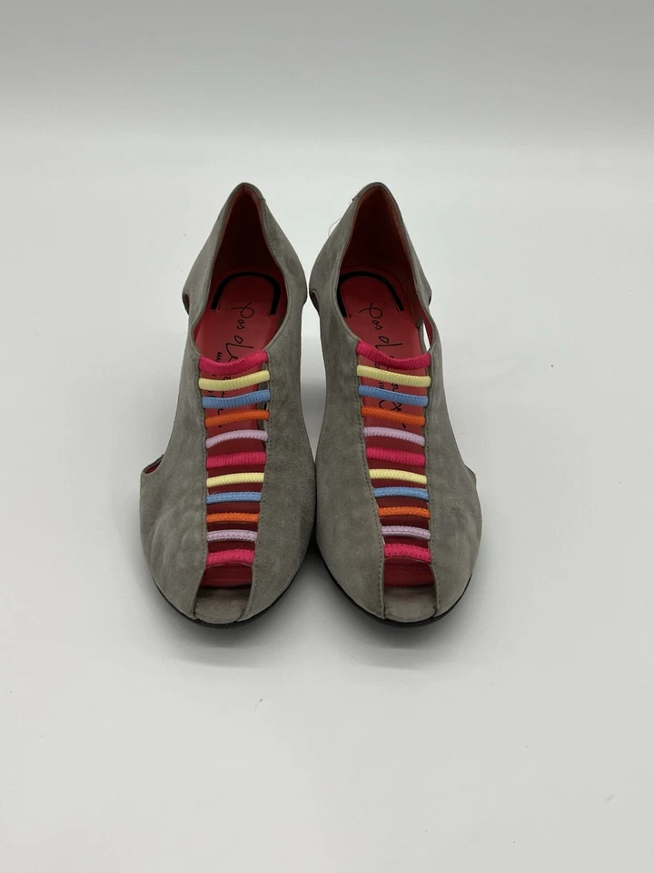 Zapatos de salón Pas De Rouge CAMILA para mujer talla 39 EE. UU. 8,5 gris gamuza recortada coloridos Foto 2 de 4