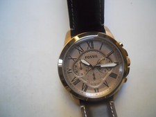 Fossil Men's brown Leather band.Analog,water-resistant dress used watch.FS-5107.