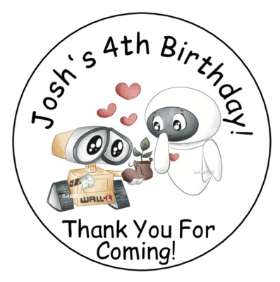12 Personalized Kids Birthday Party Stickers Favors Labels tags 2.5''