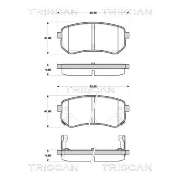 Triscan BremsbeläGe Bremsbelegsatz Hinten FüR Hyundai I10 KIA Picanto-image