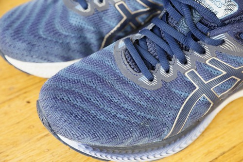 Womens GEL-Nimbus 22 US9 WIDE EU40.5 25.75CM Grey Floss/Peacoat Running Shoes - Picture 6 of 16