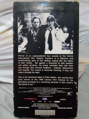 ORPHANS (VHS) RARE BRITISH BLACK COMEDY w GARY LEWIS (GANGS OF NEW YORK, ERAGON) - Imagen 2 de 2
