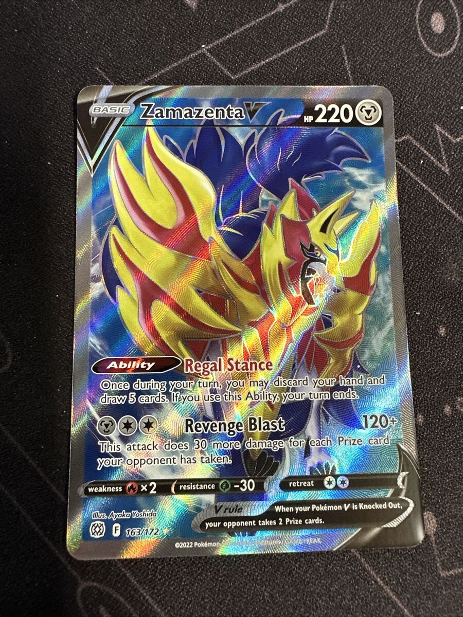 Zamazenta V 163/172 - Brilliant Stars - Ultra Rare Pokemon Card - Full Art