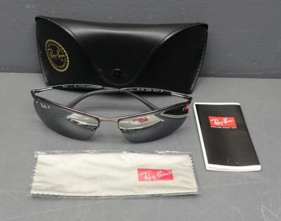 Ray-Ban 3183 Silver Wrap Frame Polarized Gray Gradient Lens