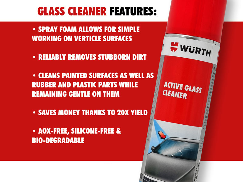 Würth® Active Glass Foam Cleaner Aerosol Streak Free Spray 500ml eBay