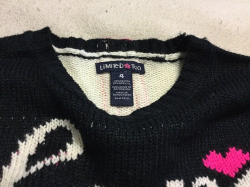 Limited too love sweater size 4 - Picture 2 of 4