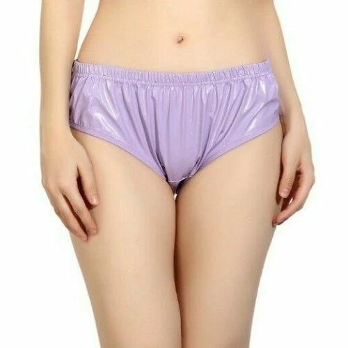 Women's PVC Knickers Ladies Pants High Waist Wet Look Briefs Men's  Underwear 1/3