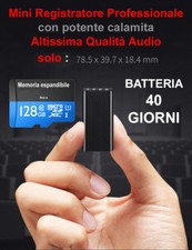 Micro registratore vocale spia lunga durata autonomia 8gb 128gb potente calamita