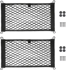 2 Pack Large Cargo Net for Trunk RV Boats Storage Mesh Pocket Net with 4 Screw