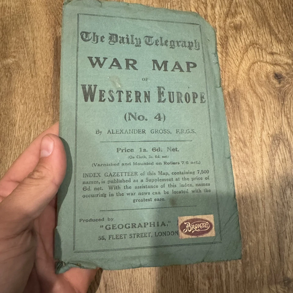 The Daily Telegraph WW1 War Map Western Europe No. 4 Alexander Gross Gazetteer - Image 2 of 4