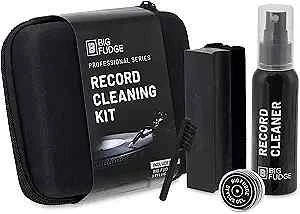 BIG FUDGE Vinyl Record Cleaning Kit - 5-in-1 Velvet Brush, Cleaning Fluid, Stylus Gel