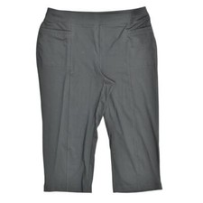 Chico's Women's Black Straight Leg Capri Pants Size 2 Solid Polyester Pull On Po