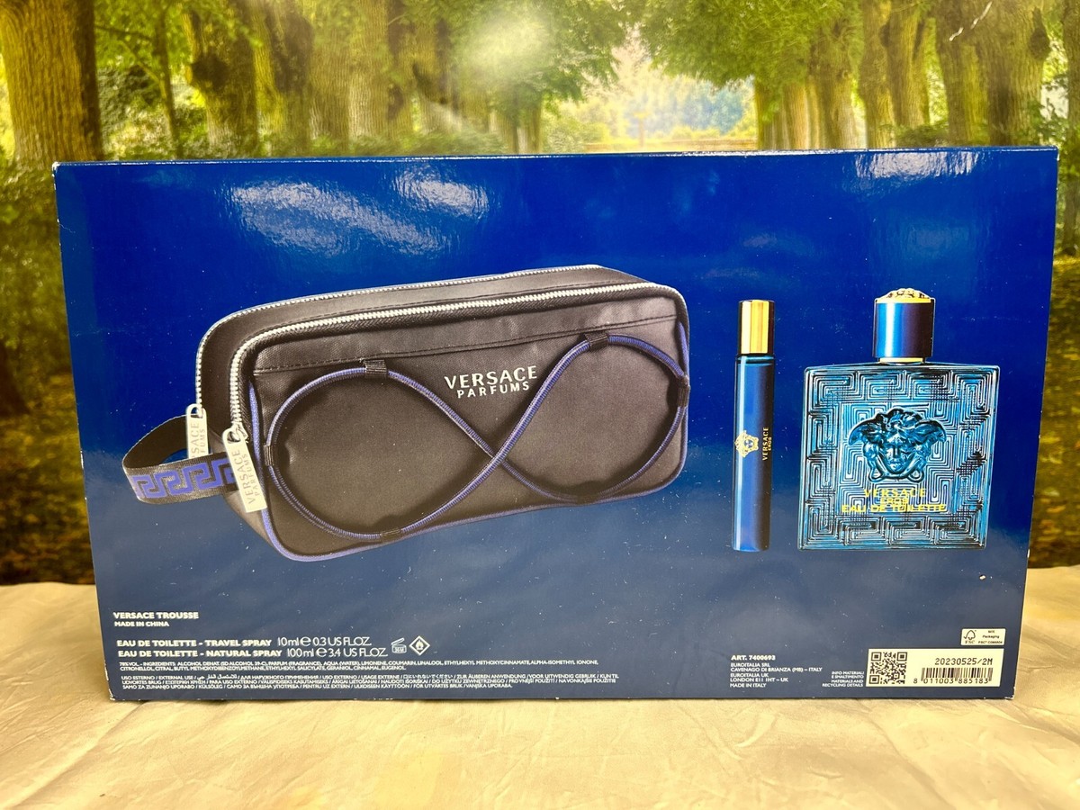 VERSACE Eros Eau de Toilette セット　ポシェット付き Amazon.com : VERSACE EROS by Versace 3 PIECE GIFT SET - 3.4