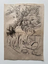 Pablo Picasso Drawing on paper (Handmade) signed and stamped mixed media.