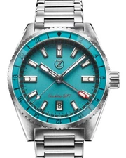 New Zelos BLACKTIP 200m GMT TEAL 41mm Watch - DEALER & WARRANTY