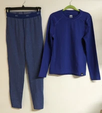 NEW Kids REI CO-OP Purple 2-Piece Long Underwear Set Size 10-12
