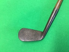 Hickory Wood Shaft Golf Club C.H. LORMS, Maker MASHIE Dot/Dash Face HD47