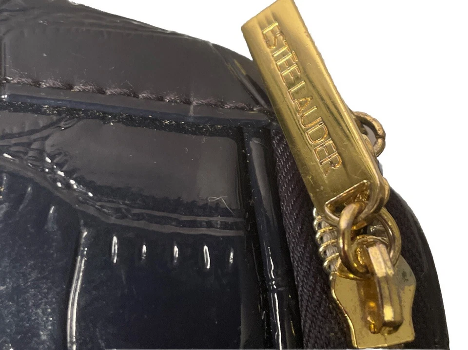 Estee Lauder косметики сумка/дорожный чехол синий искусственный аллигатор квадратная ручка молнии - Изображение 4 из 4