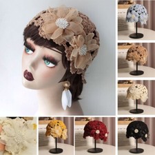 Donna Uncinetto Floreale Cappello da Pescatore Ritaglio Maglia Berretto Etnico