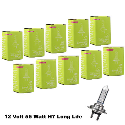 10 Stück M-Tech 12V 55W H7 Long Life Halogen Autolampe Glühlampe Birne   8LL7w
