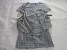 Lulu's Womens Dress Size S Penny Black/White Gingham Knotted Sheath Plaid