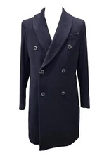 NWT MANUEL RITZ DOUBLE-BREASTED SHAWL COLLAR COAT 2932C8503 20374199 BLACK