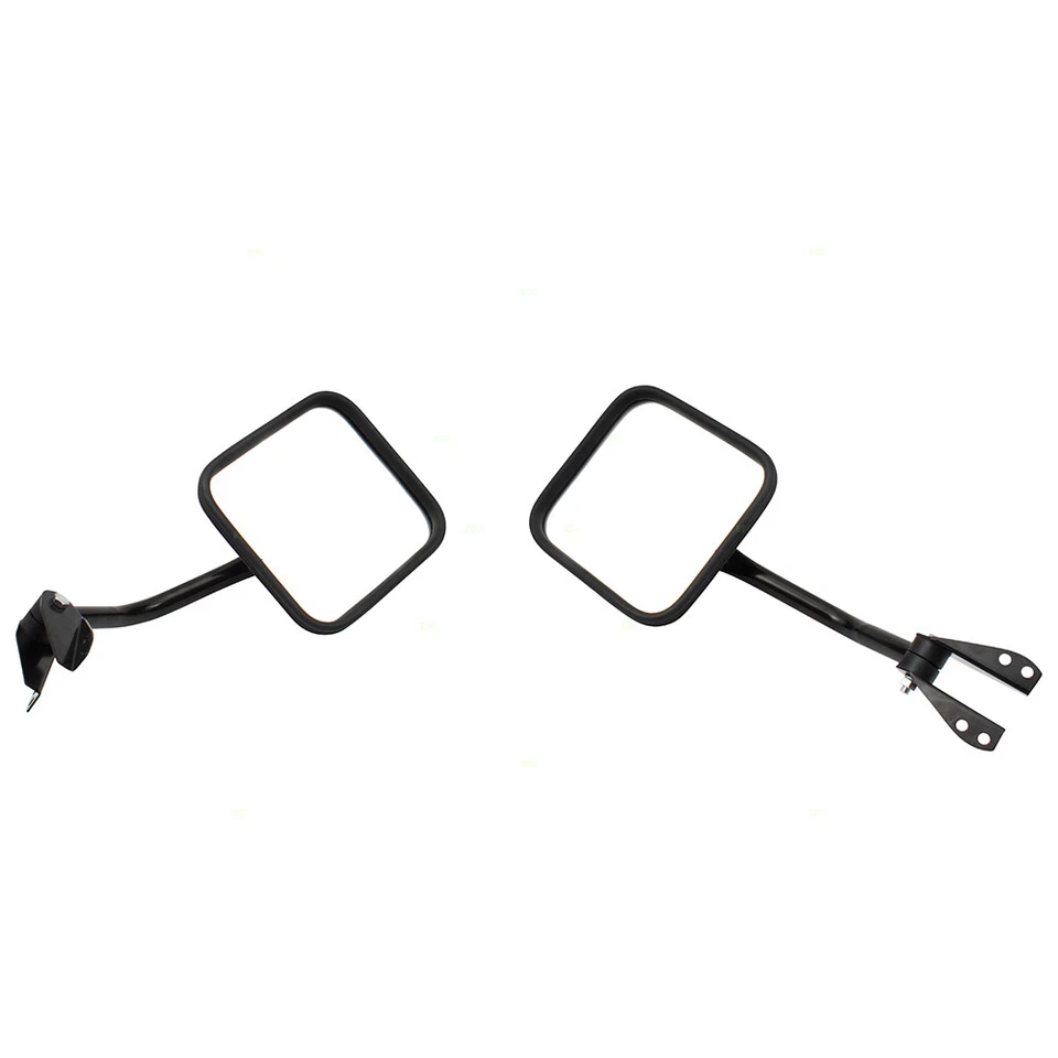 Espejo manual compatible con 1959-1983 CJ5 6,75" X 6,75" juego montado en bisagra de parabrisas Foto 2 de 4