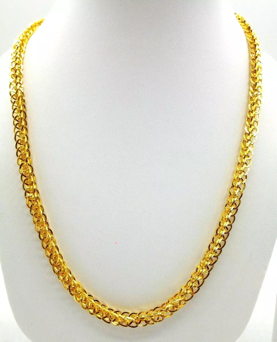CERTIFIED 22K YELLOW GOLD HANDMADE AMAZING LINK CHAIN 22 INCHES