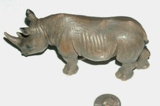 2001 Schleich AM Limes 69 D-73527 5.5" 13.97 cm Horned Rhino Figure VG PVC