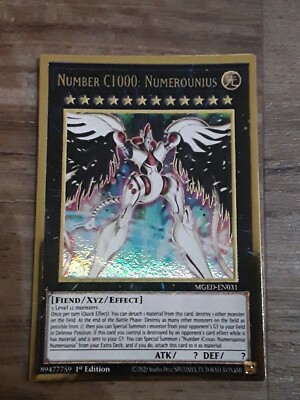 Yugioh Number C1000: Numerounius MGED-EN031 Gold Rare 1st Ed NM