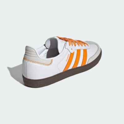 New Adidas Women's Samba OG Shoes - White/ EQT Orange