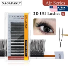 NAGARAKU 2D UU Eyelash Hand Woven Premium Soft Light Natural Eyelashes Extension