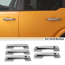 Door Handle + Tailgate Handle Cover Trim 5P For 2021-2024 Ford Bronco ABS Chrome