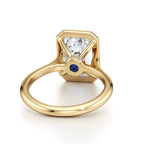 Wedding Ring Emerald Cut 14k Yellow Gold 1.20Ct IGI Certified Lab Grown Diamond - Picture 3 of 9