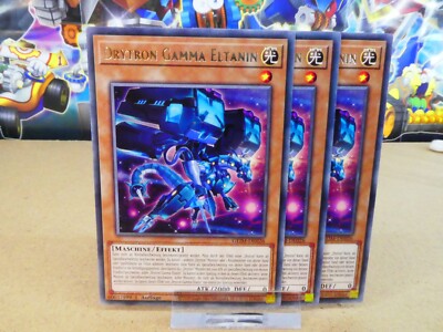 Yugioh Playset 3x Drytron Gamma Eltanin GEIM DE026/ Rare/ Near Mint/ 1. Auflage