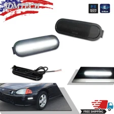 2PCS Front Side Marker White LED Lights Lamps For 1993-1997 Honda Del Sol DelSol