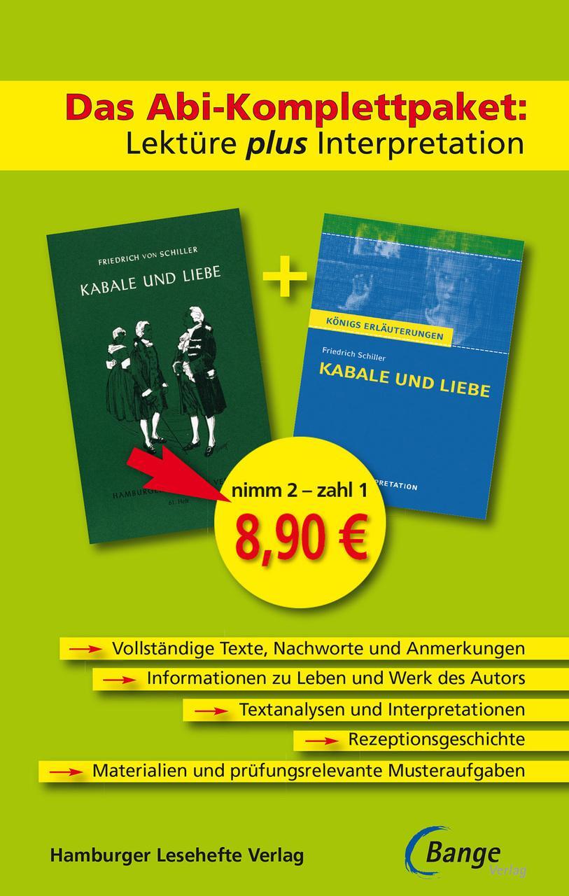 Kabale Und Liebe - Das Abi-komplettpaket: Lektüre Plus Interpretation.