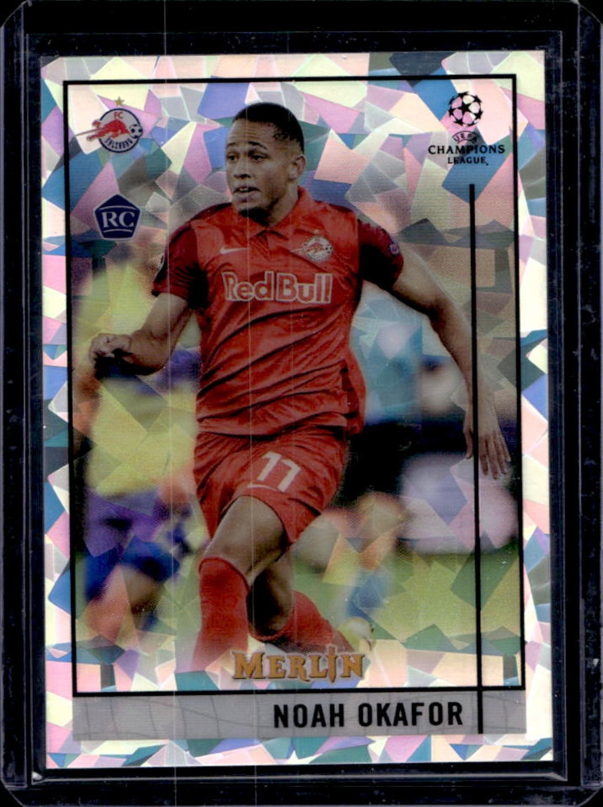 2020-21 Topps Merlin Chrome UEFA Noah Okafor Atomic Rookie RC #238/250 Salzburg