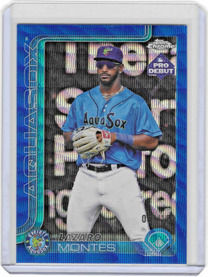 2025 Topps Pro Debut Chrome Blue Wave Refractor LAZARO MONTES #86/150 Mariners