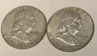 1961-D Franklin Half Dollars 2 Coin Lot –  90% Silver Priced below melt