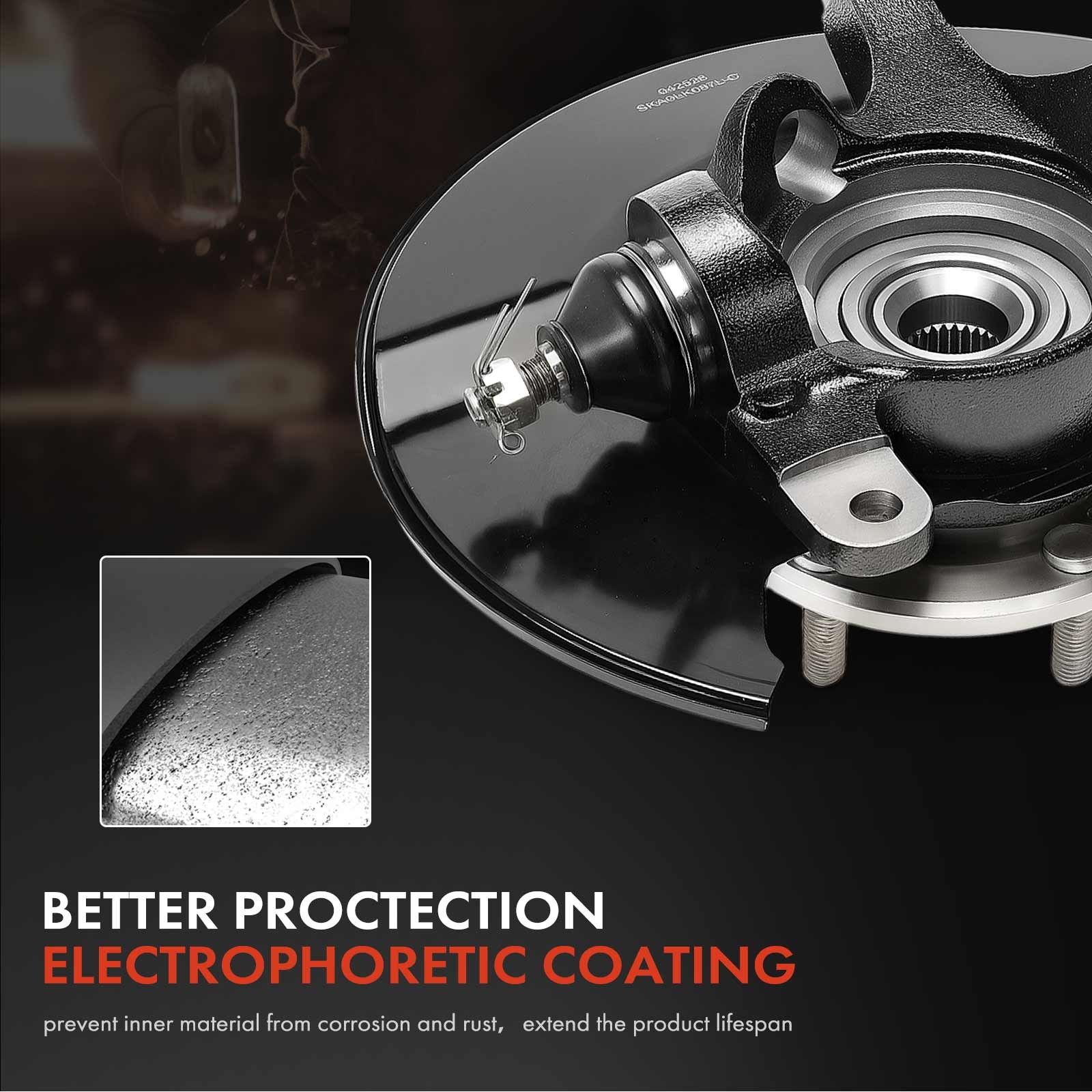 Front Driver Steering Knuckle & Hub Bearing for Honda Accord 1998-2002 L4 2.3L